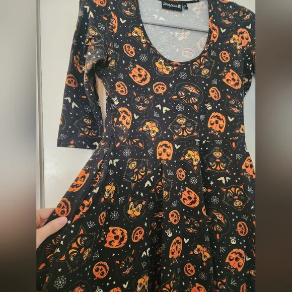 Sourpuss Halloween Themed Skater Dress - Picture 2 of 3